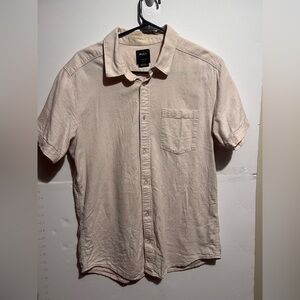 RVCA Men's Pink Short Sleeve Shirt slim fit